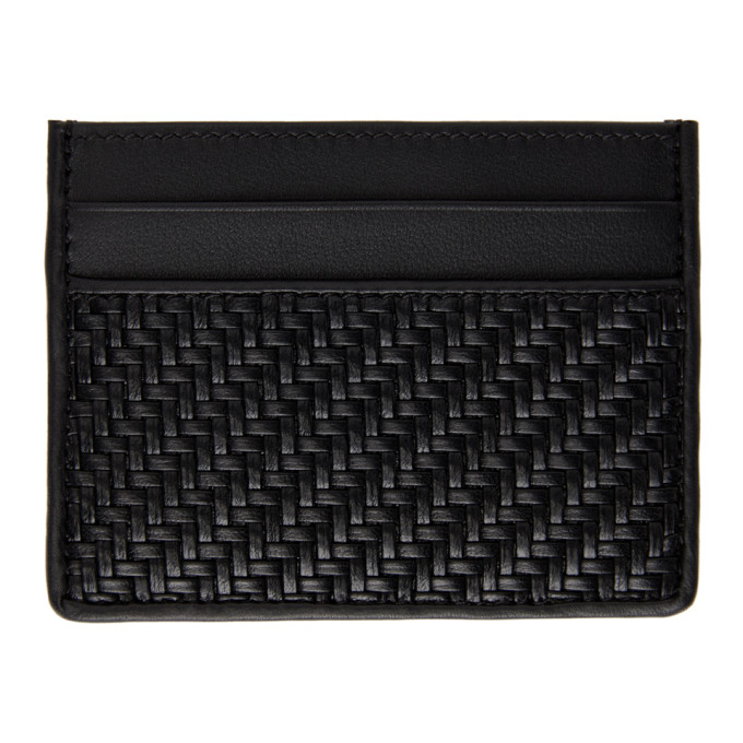 Ermenegildo Zegna Black Pelletessuta Simple Card Holder