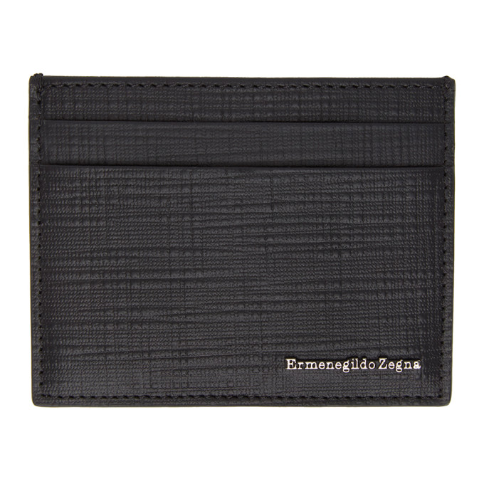 Ermenegildo Zegna Black Leather Card Holder