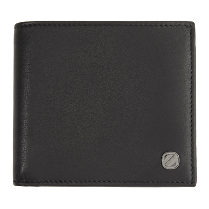 Ermenegildo Zegna Black Smooth 8CC Billfold Wallet