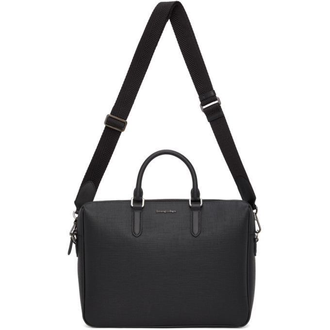 Ermenegildo Zegna Black Stuoia Briefcase