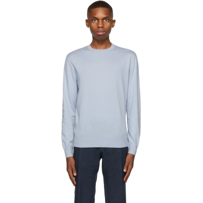 Ermenegildo Zegna Blue Premium Cotton Sweater