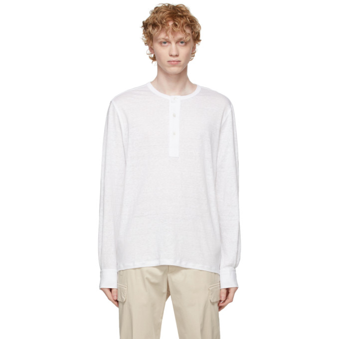 Ermenegildo Zegna White Linen Henley