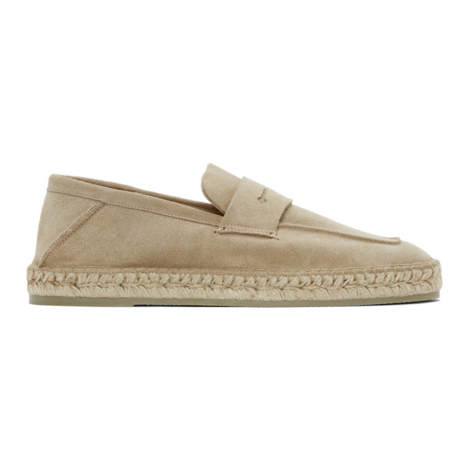 Ermenegildo Zegna Beige Suede Valencia Espadrilles