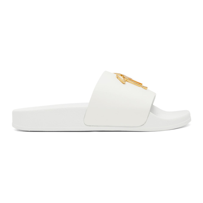 Giuseppe Zanotti White Briel Vague Slides