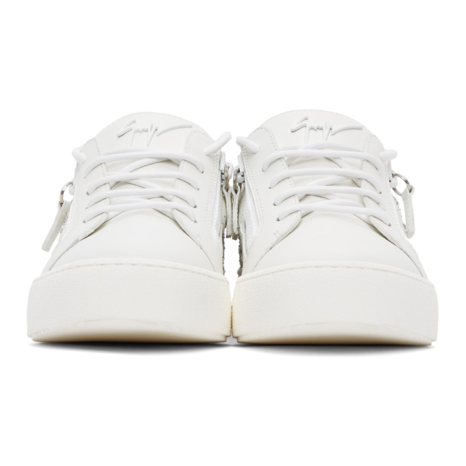 GIUSEPPE ZANOTTI WHITE FRANKIE SPRAY SNEAKERS