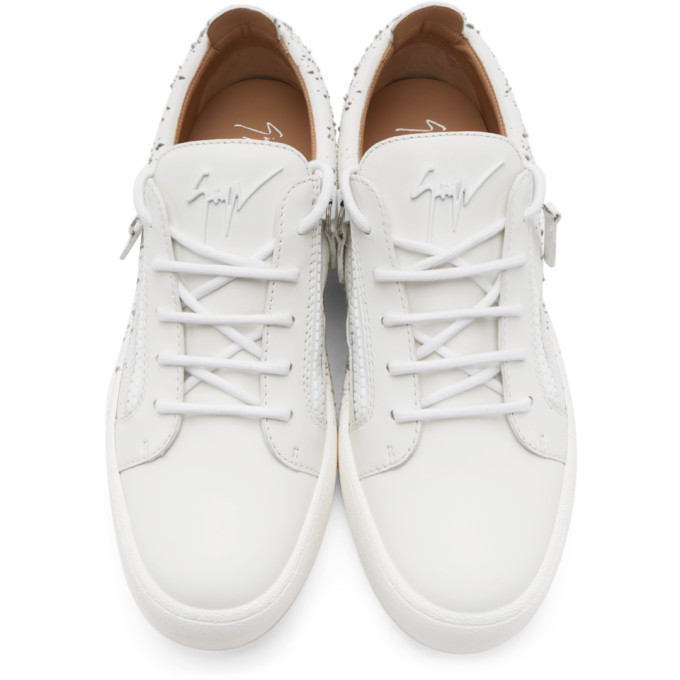 GIUSEPPE ZANOTTI WHITE FRANKIE SPRAY SNEAKERS