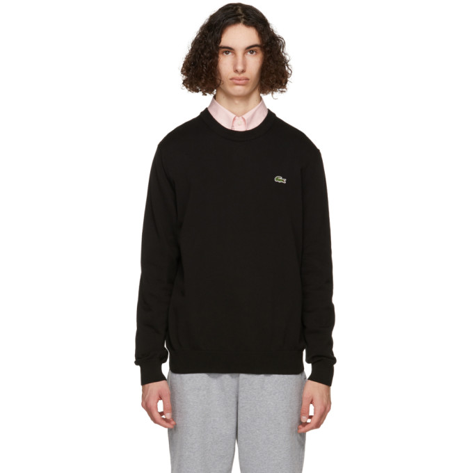 Click to view more detailed imagery on our partner's website Lacoste Men's Organic Cotton Crew Neck Sweater In 031 Black