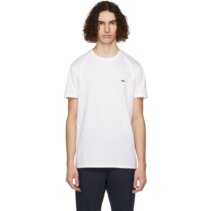 Click to view more detailed imagery on our partner's website Lacoste Slim-fit Logo-appliquéd Cotton-jersey T-shirt In 001 White