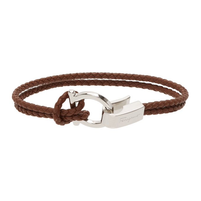 Salvatore Ferragamo Brown Braided Bracelet