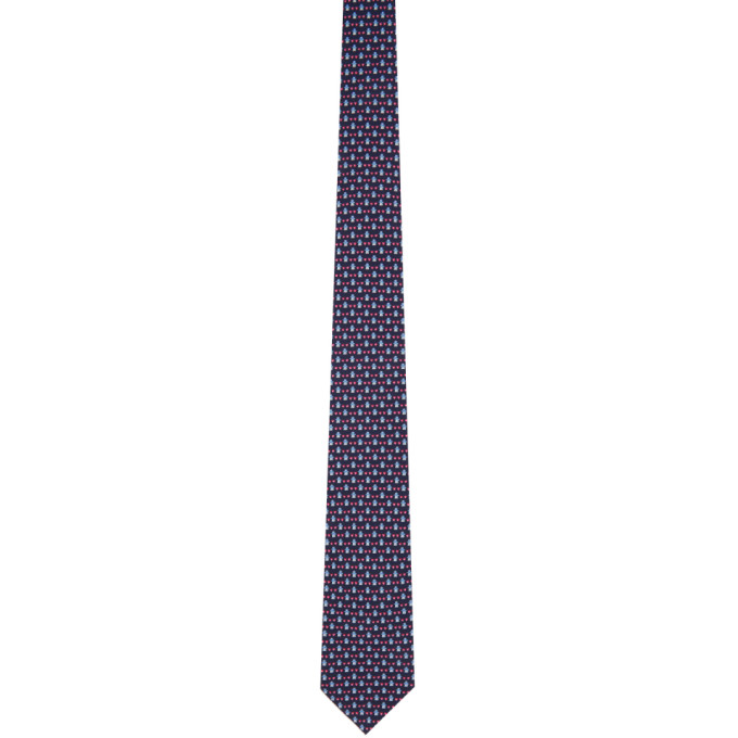 Salvatore Ferragamo Navy Objects Neck Tie