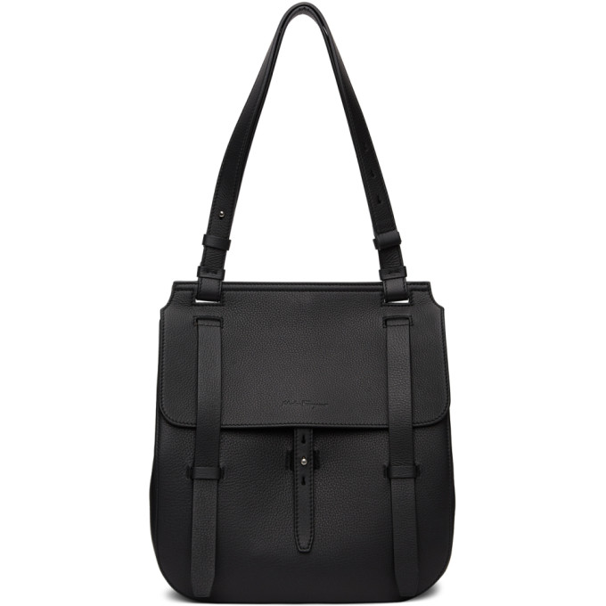 FERRAGAMO BLACK DEER MESSENGER BAG