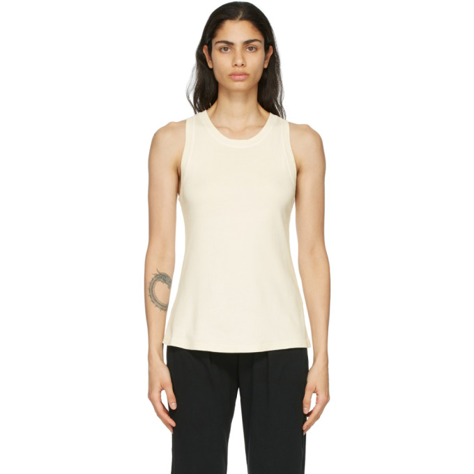 Raquel Allegra Beige Racer Back Tank Top