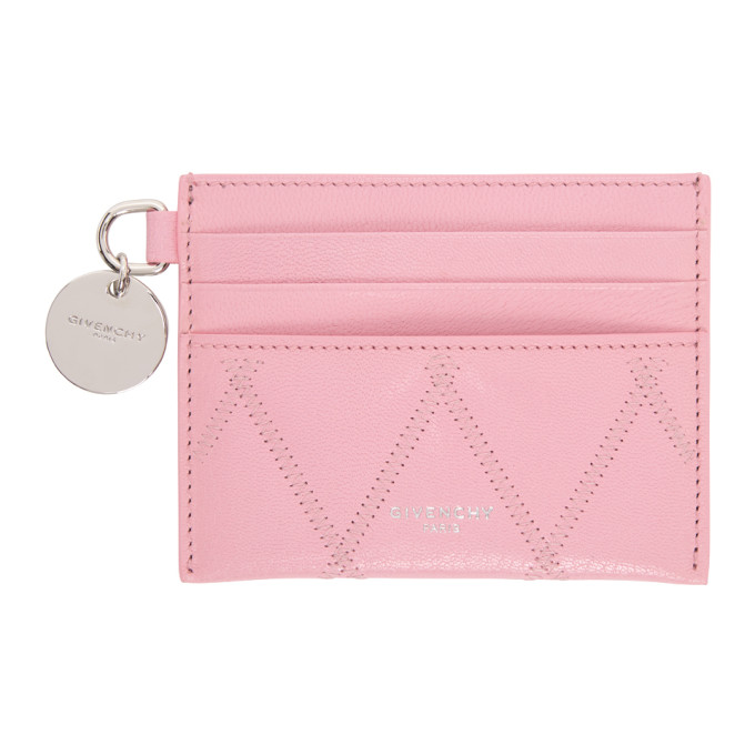 GIVENCHY PINK QUILTED GV3 CARD HOLDER