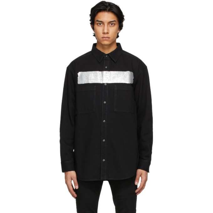 Givenchy Black Denim Logo Shirt