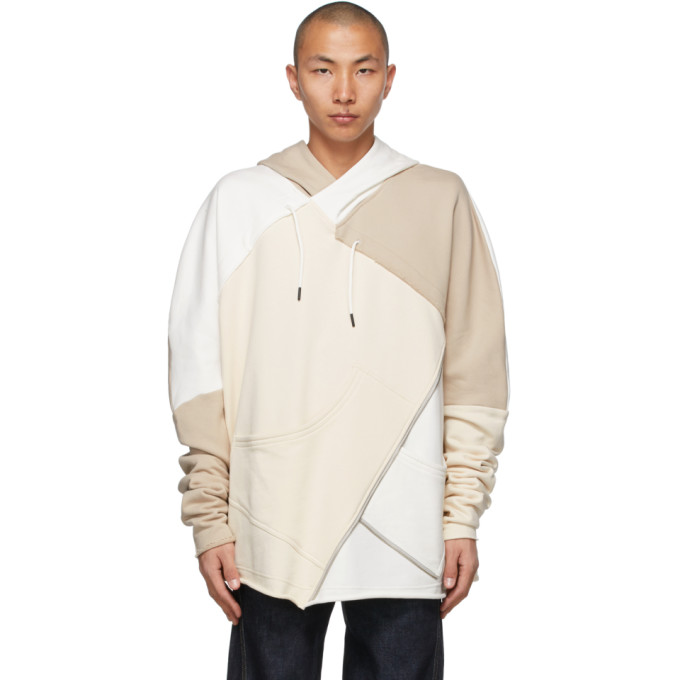 A.A. Spectrum White and Beige Collage Hoodie