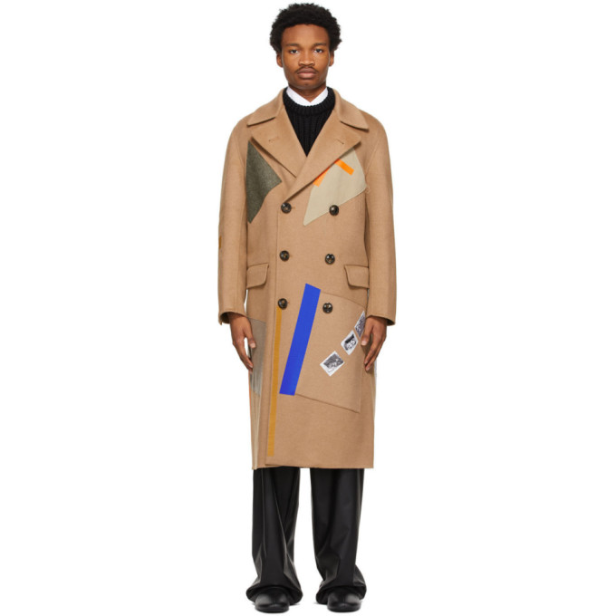 Raf Simons Beige Sterling Ruby Edition Patches Coat