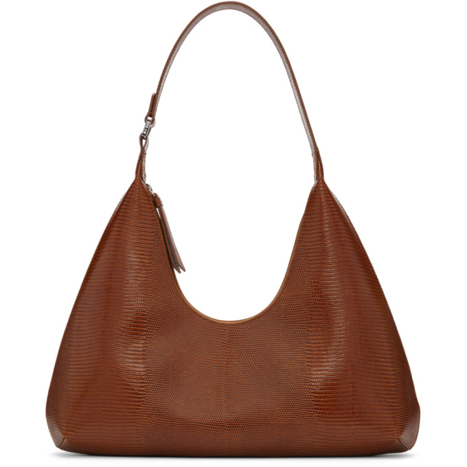 BY FAR Brown Lizard Amber Bag