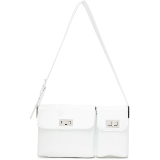 BY FAR WHITE PATENT BILLY BAG