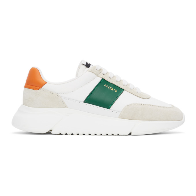 AXEL ARIGATO SSENSE EXCLUSIVE WHITE & GREEN GENESIS VINTAGE SNEAKERS