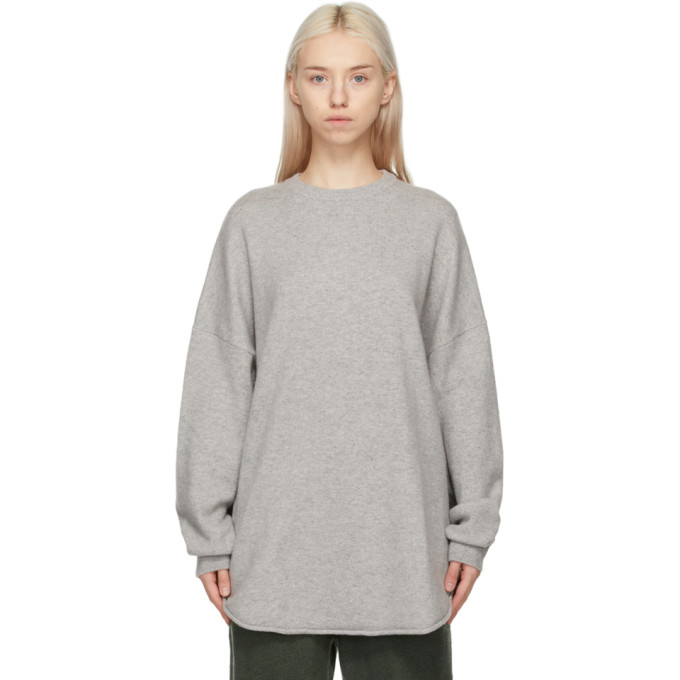 extreme cashmere Grey Cashmere N°53 Crew Hop Sweater