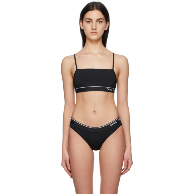 CALVIN KLEIN UNDERWEAR BLACK CK ONE MICRO UNLINED BRALETTE