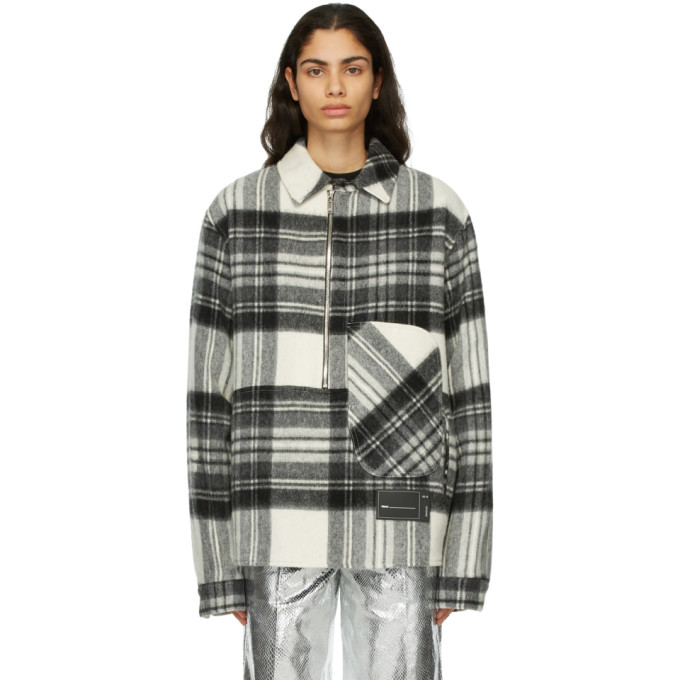 We11done We11done Grey Wool Plaid Anorak Jacket