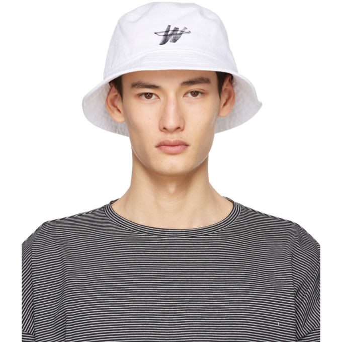 We11done White Logo Stamp Bucket Hat