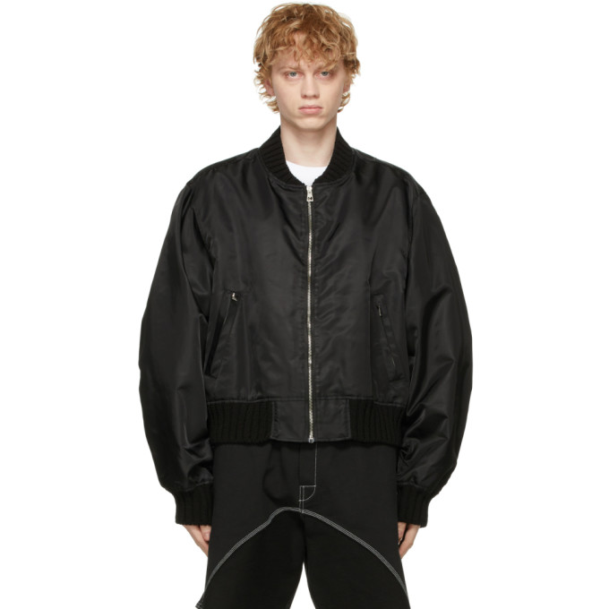 We11done Black Basic Bomber Jacket