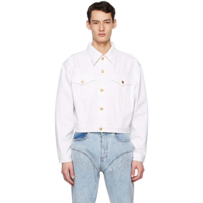 We11done White Denim Short Basic Jacket