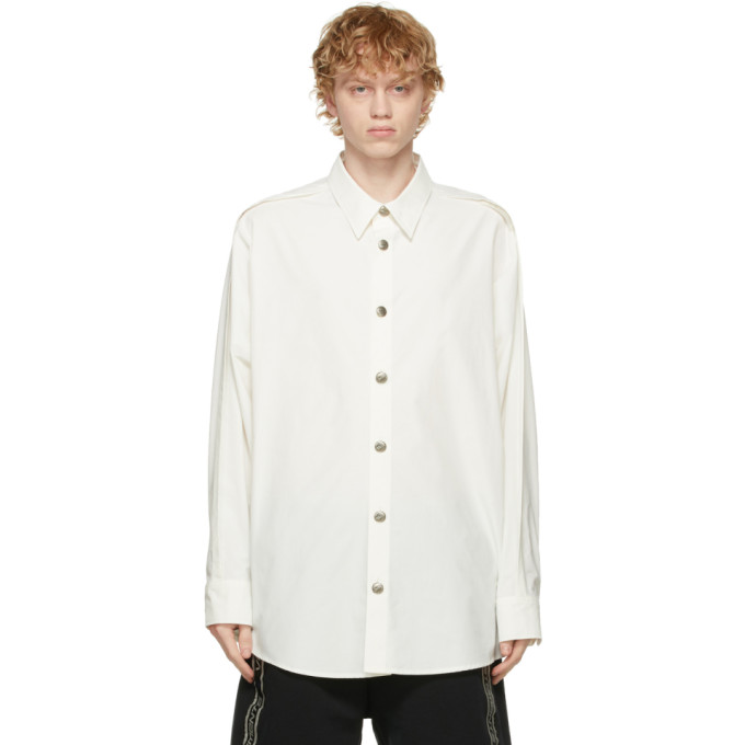 We11done White Tucked Sleeve Shirt