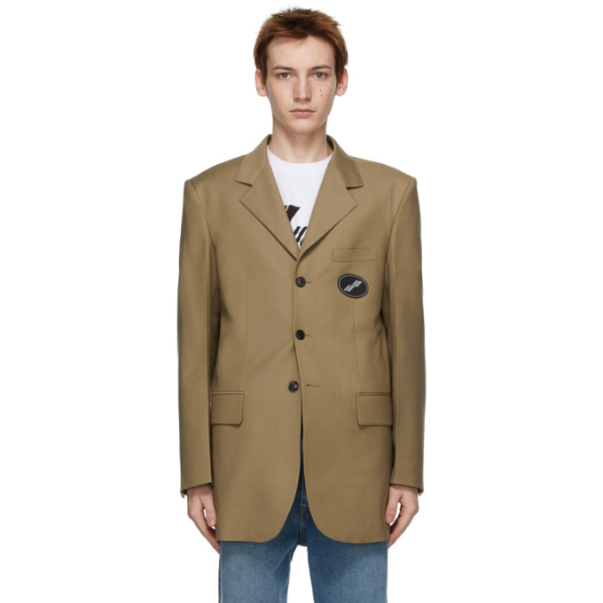 We11done Beige Logo Blazer