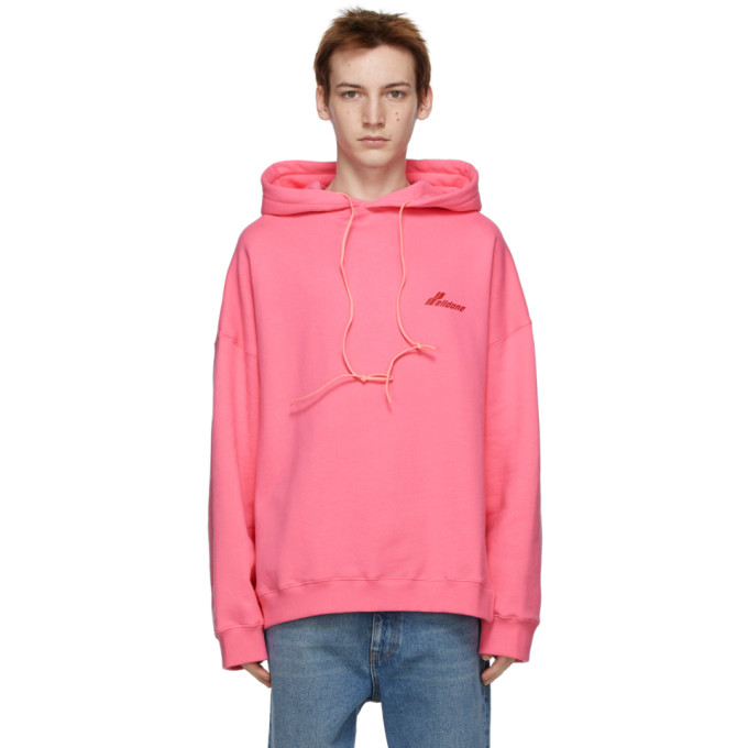 We11done Pink Cut-Out Hoodie