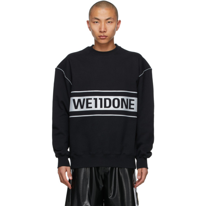 We11done Black Reflective Logo Sweatshirt