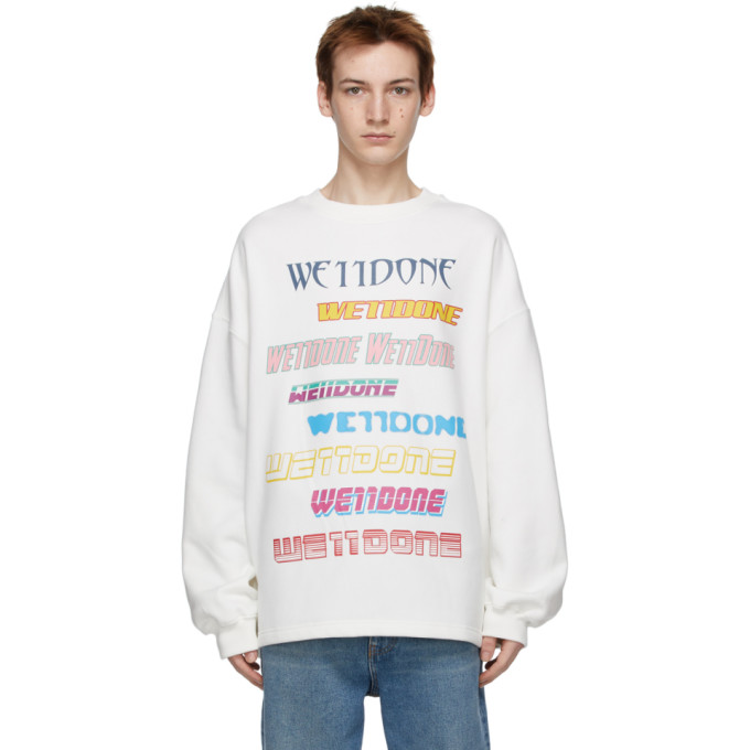 We11done White Front Logo Sweatshirt