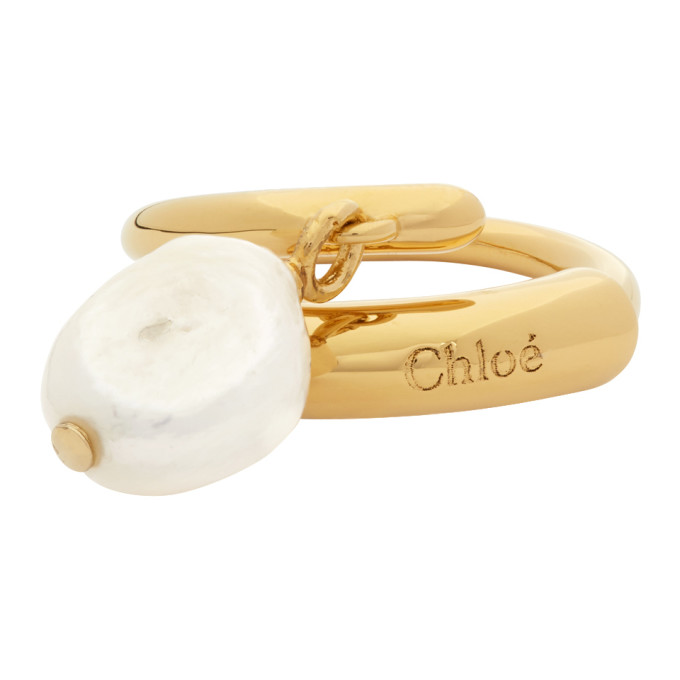 Chloe Gold Pearl Darcey Baroque Ring