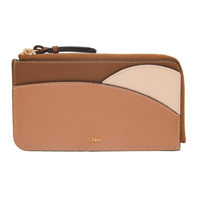 Chloe Brown and Pink Walden Zip-Around Card Holder