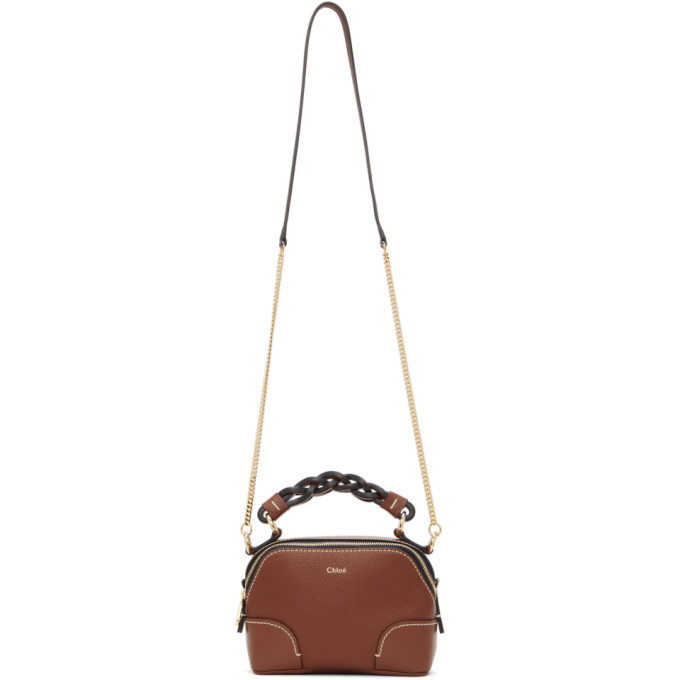 Chloe Brown Mini Daria Chain Bag