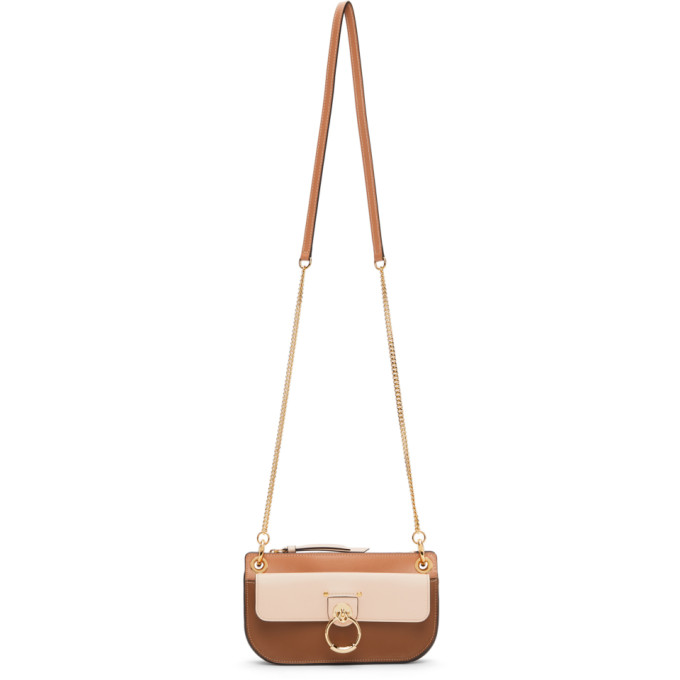 Chloe Pink and Tan Small Tess Crossbody Bag