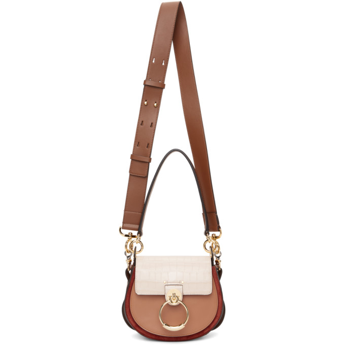 Chloe Pink and Brown Small Tess Bag