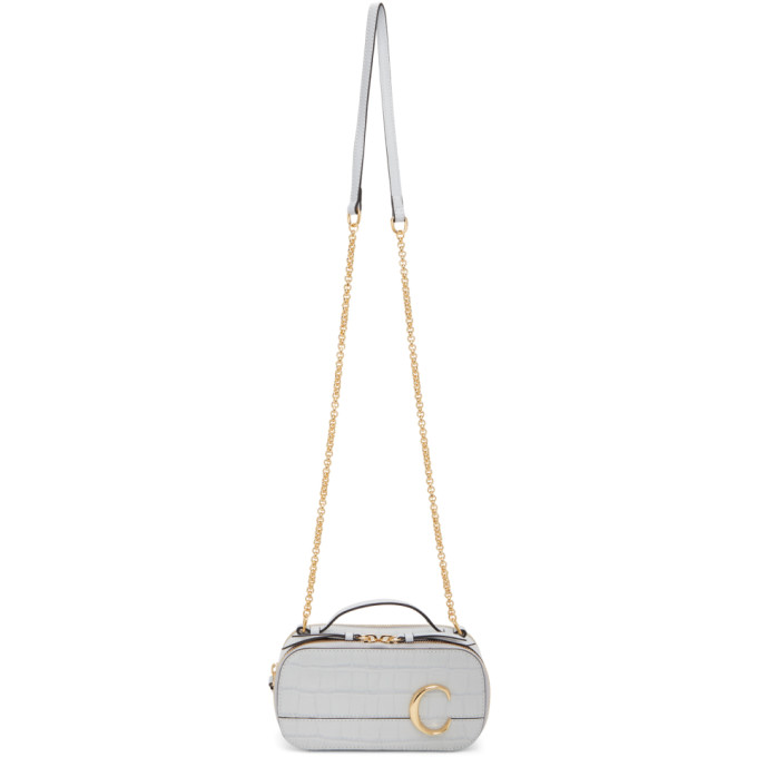 Chloe Grey Croc Mini Chloe C Vanity Bag