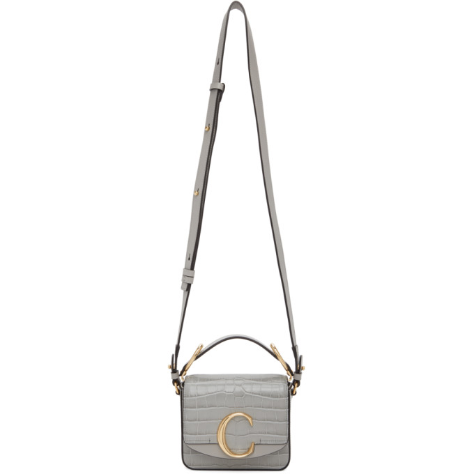 Chloe Grey Croc Mini Chloe C Bag