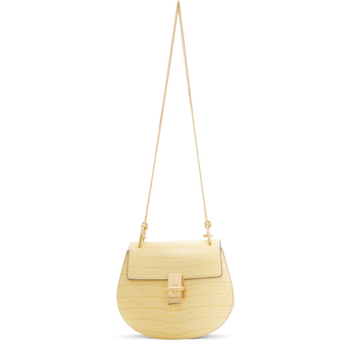 Chloe Yellow Croc Drew Bag