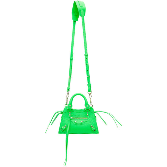 Balenciaga Green Nano Neo Classic Top Handle Bag