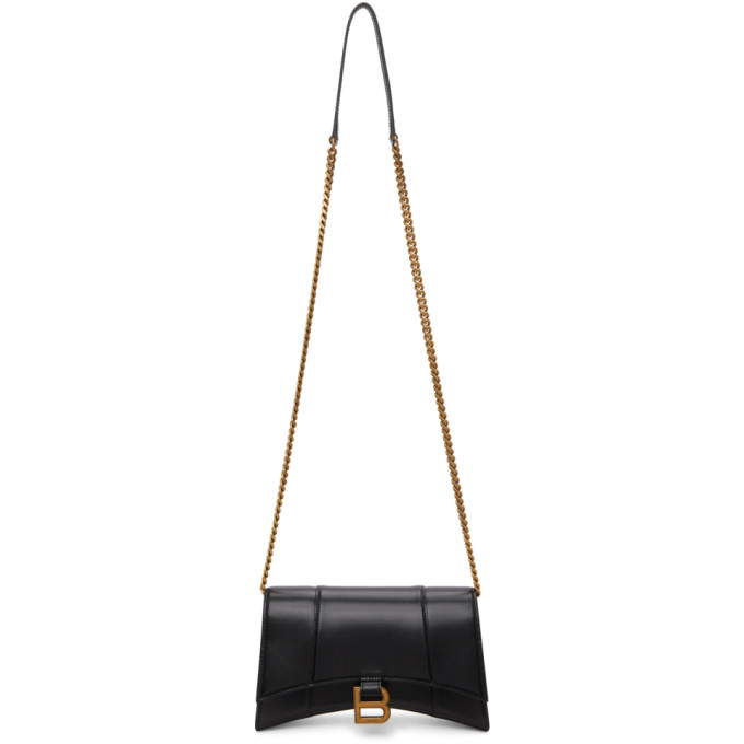 Balenciaga Black Shiny Hourglass Chain Bag