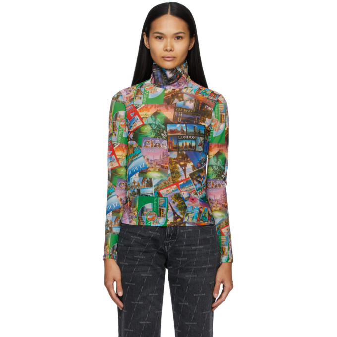 Balenciaga Multicolor Postcard Turtleneck