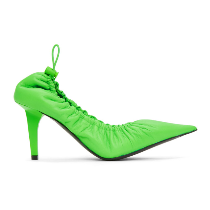 Balenciaga Green Scrunch Knife Pumps