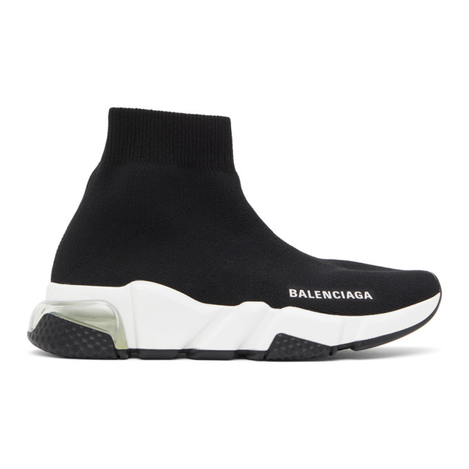 Balenciaga Black Clear Sole Speed Sneakers