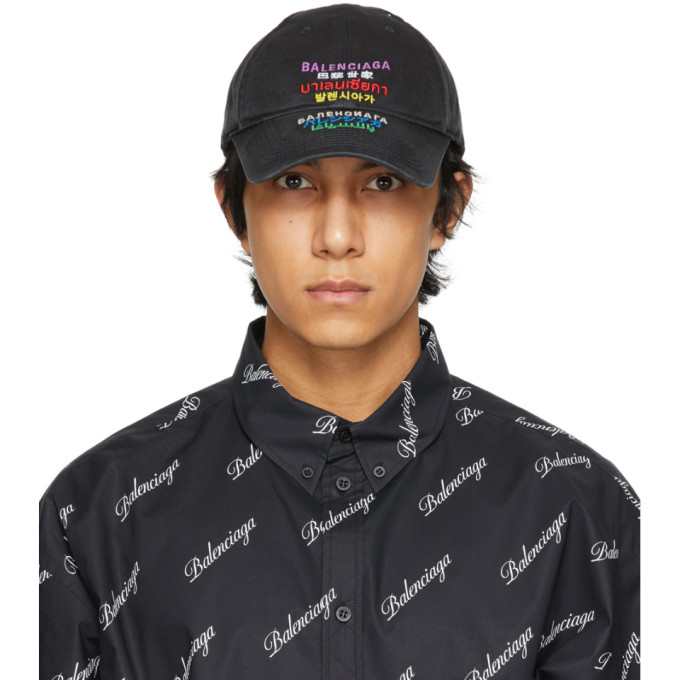 Balenciaga Black Languages Cap