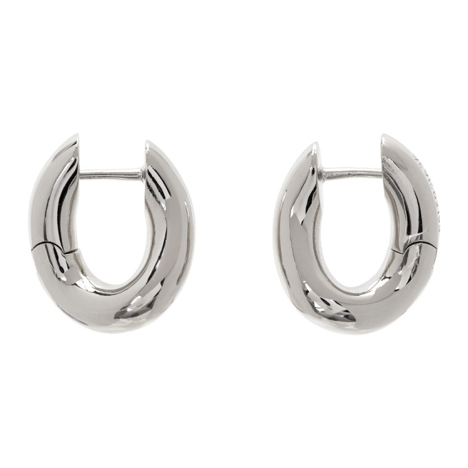 Balenciaga Silver Loop Earrings In 0926 Shiny Silver