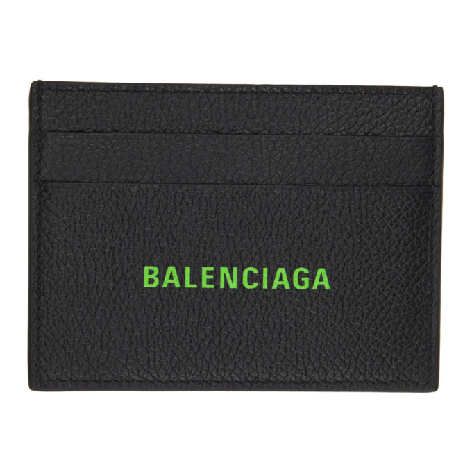 Balenciaga Black and Green Cash Card Holder